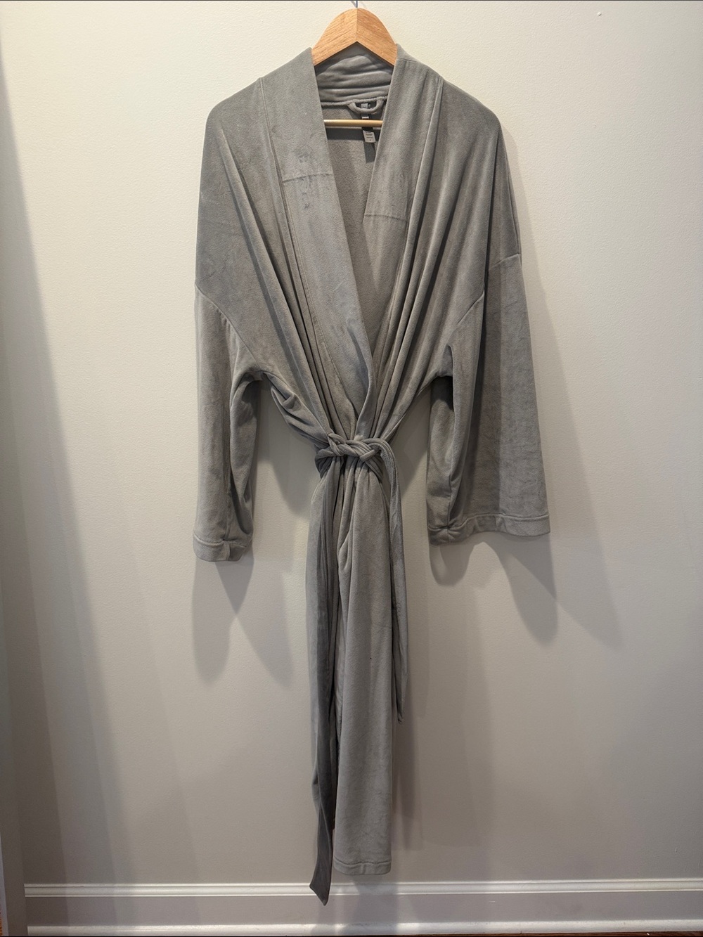 Skims velour grey kimono robe size small